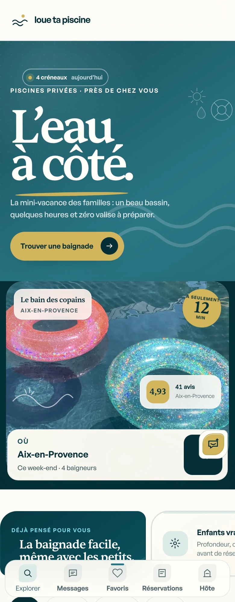 Loue ta piscine sur téléphone