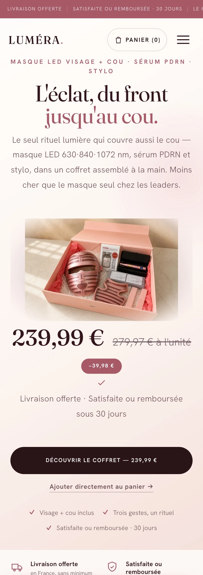 Luméra sur téléphone