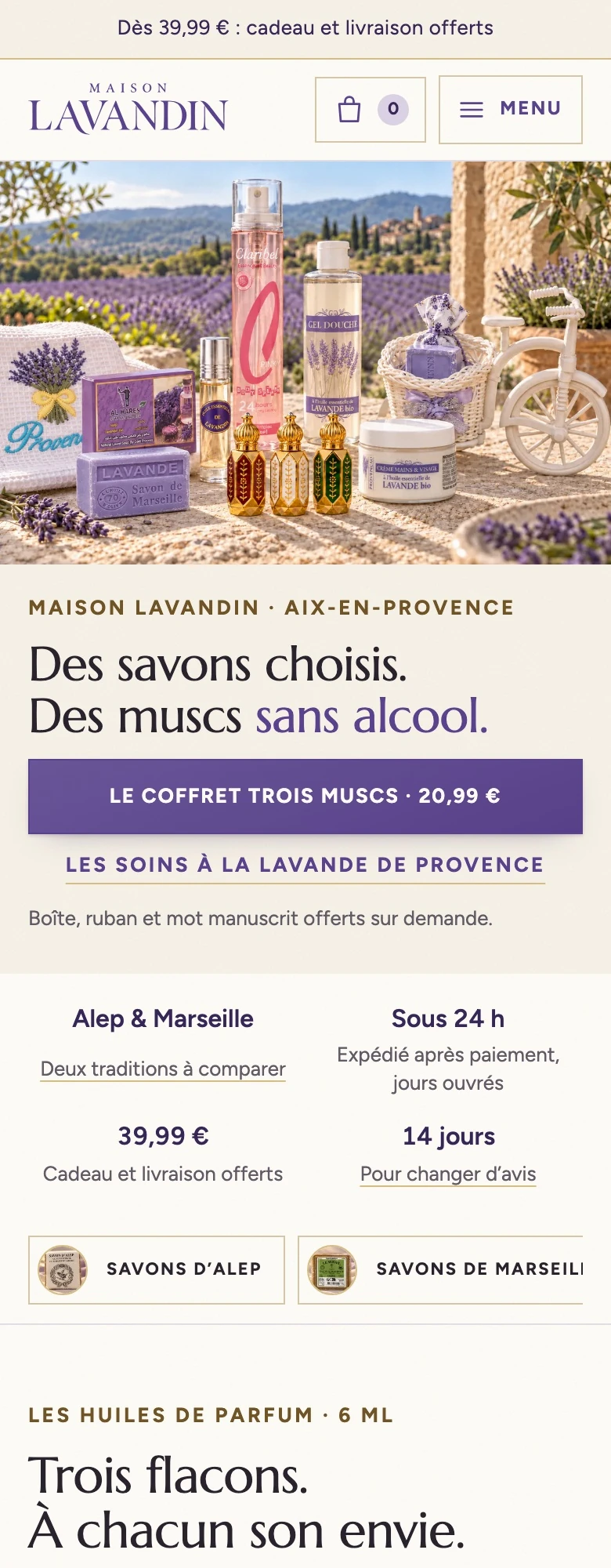 Maison Lavandin sur téléphone